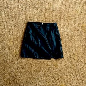 black leather skirt